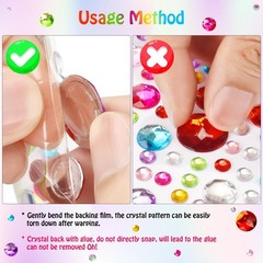 Gem Stickers Rhinestones for Crafts Scrapbook Small to Medium, colorful