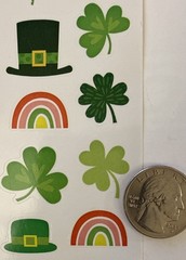 ST.PATRICKS DAY Stickers(20pc) Hallmark•Clover•Shamrock •Rainbow•Card Making•