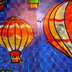 Vintage 80s Prismatic Stickers Razzle Dazzle Hot Air Balloons Hallmark 1 Sheet