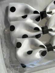 THE PAPER STUDIO La Petites BLACK & WHITE POLKA DOT BOW 3D Stickers – 3pcs