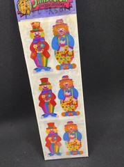 Rare Sandylion Mother Of Pearl Mod Clowns Stickers 1 Sheet NIP