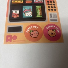 Pipsticks Scratch N Sniff Peach Stickers Sheet Scented Vending machine Dec 2022