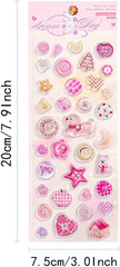 Cute 3D Stickers Vintage Style Simple Illustration Sticker Sheet Set of 4 Fresh