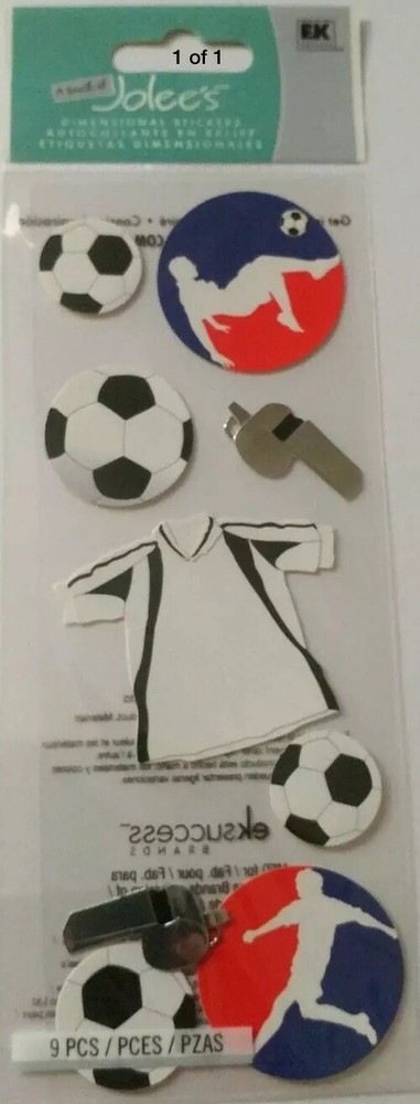 Jolees Soccer Goal Ball Whistle Team Sports Kick Ball Football Scrapbook Sticker