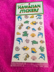 2 Sheets Vintage Auntie’s Hawaiian Stickers Fish Aloha Indoor/Outdoor Stickers