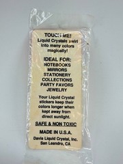 Vintage Super Mystiks Dinosaur Liquid Crystal Sticker NOS Color Change