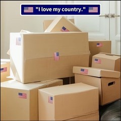 40 PCs ~1×1.5” Matte American Flag Stickers July 4th Patriotic Celebration