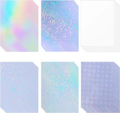 36 Sheets Holographic Sticker Paper Holographic Clear Vinyl Self Adhesive Waterp