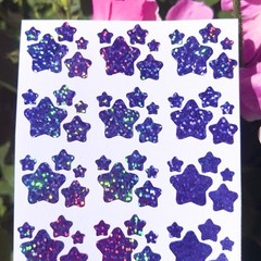 Holographic Sparkle Star Sticker Sheet! – 0.25 to 0.75 inch Sizes