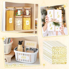 1050 PCS Gold Letter Stickers Glitter 10 Sheets Alphabet Sticker 1 Inch,