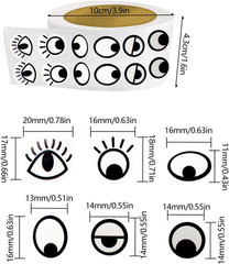 2000 Pieces Eye Stickers Large Googly Eyes Self Adhesive Stickers