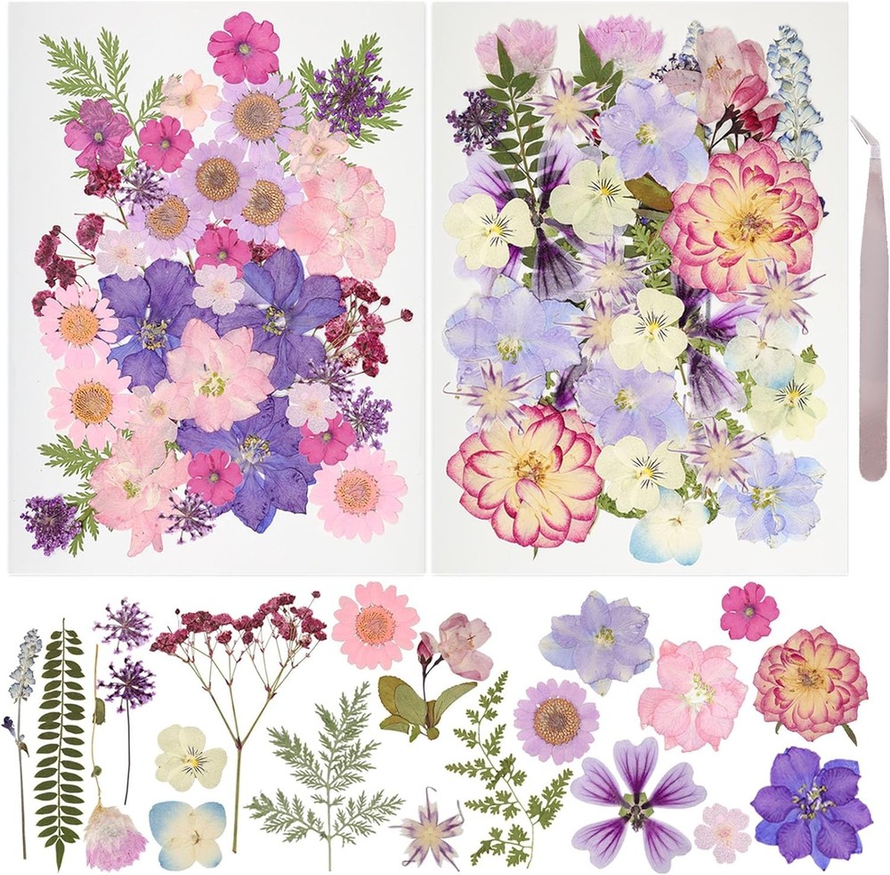 50pcs Dried Pressed Flowers Kit Real Natural Flowers for Resin Jewelry DIY Craft