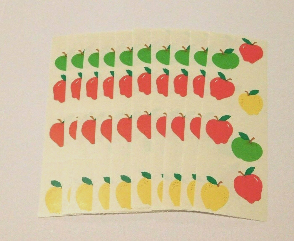 Mrs. Grossman’s Stickers Lot 10 Strips ~Apple Fest~Green Red Yellow 1994 Vintage