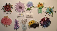 Flowers – Mixed -Stickers -10 PCs – 5 styles available! See Description
