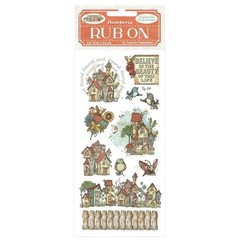 Stamperia Furry Friends Rub-Ons – Houses, DFLRB199