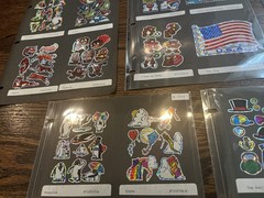 80’s Sticker Sample Pages Slicker Stickers Prisms Unicorns Radio Robots Animals