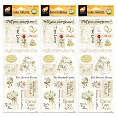 3-PACK American Traditional Designs Wedding Stickers, Elegant Wedding