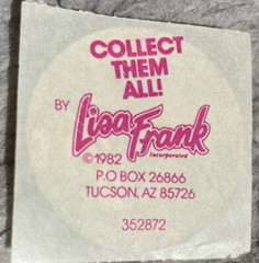 Vintage 1982 Lisa Frank 2” circle sticker of lollipops