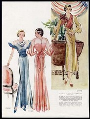 FASHION AD 1930s Pages 12 Different Back to Back PARIS Designs Gowns Dresses etc