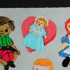Sandylion Rag Dolls Kromekote Mini Stickers Boy Girl Asian Raggedy