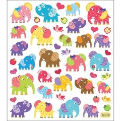 Scrapbooking Crafts Stickers Patterned Elephants Colorful Bows Hearts Birds Dots