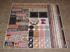 Reminisce 12×12 Dbl. Sided Scrapbook Paper Lot of 6 w/Sticker ~ Kitchen Cooking