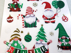 Christmas Nordic Gnome Stickers Foil Accents Santa & Mrs Paper Studio 12″ Sheet