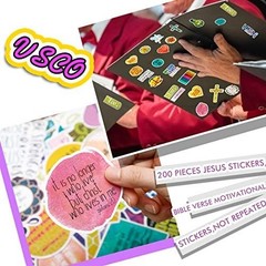 200 Inspirational Christian Faith Stickers,Easter Jesus Bible Verse Stickers Wat