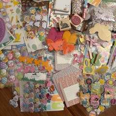 Easter Spring Scrapbooking Crafting Lot Hundreds Stickers Ribbon Misc Tons