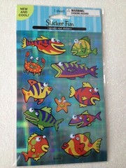 STICKER FUN WIGGLE-EYE FOIL FISH SEA OCEAN FISH CRAB STAR FISH GOOGLE EYE 11PCS