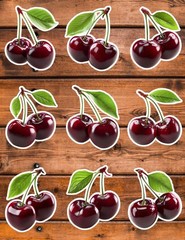 Dark Red Cherries Die Cut Vinyl Stickers Scrapbooking Laptop Waterbottle