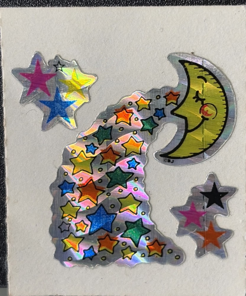 VINTAGE 80’S BJ PRISM MOON STICKER