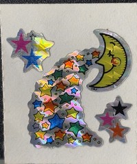 VINTAGE 80’S BJ PRISM MOON STICKER