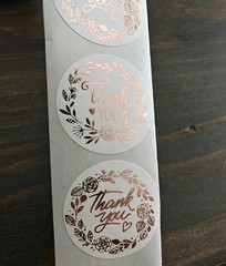 100pcs Thank You Stickers Rose Gold Party Favor Business Envelope Sticker Label