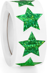 500 PCS Holographic Gold Star Stickers, 1 Inch Self Adhesive Metallic Glitter Fo