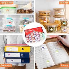 7000pcs Days of The Week Stickers Colored Dot Food Labels Removable Date Labe…