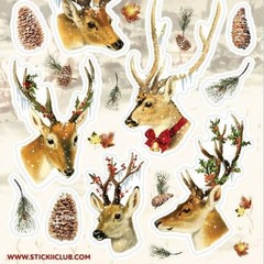 Stickii Club – Deer Stickers – Snow Winter Christmas Sticker Sheet – Crafts