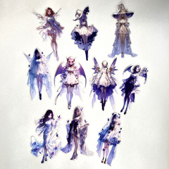 Demon Fairy Anime Stickers Purple Junk Journal Collage Scrapbooking Laptop Phone