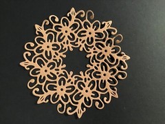 Circle of Flowers Round Flower Doily die cut embellishments 6 Pcs 3-1/4” round