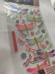 STICKO Metallic Dragonfly Insect Bug Glimmer DIY Scrapbook Craft Nature Pastel