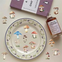 50PCS Retro Mushroom Stickers PET Transparent Nature Decals