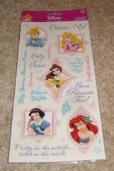 Sandylion Disney Sticker ~ Princess Cameos w/Phrases and glitter accents