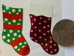 PRISMATIC CHRISTMAS STOCKING Binder Stickers(9pc)Sticko…Dots…Holiday…Card Making