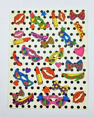 Vintage Lisa Frank Sticker Sheet Lipstick Sunglasses Heels S125 1990s 4.5×6″