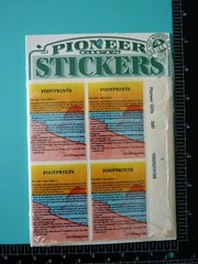 Vintage Pioneer Gifts Sticker Pack FOOTPRINTS POEM (4) Sheets Sealed