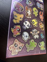 Sealed Pack 2010 Littlest Pet Shop Stickers – Purple Foil- 2 Sheets