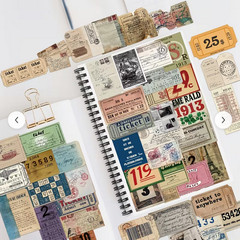 25 PIECES TICKET TAGS AESTHETIC STICKERS SCRAPBOOK JUNK JOURNAL PHONE PC #14