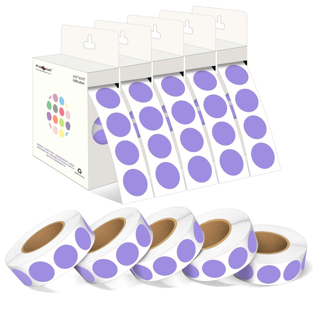 3/4 Inch Roll Color Coding Labels,10000 per 10 Rolls Round Permanent Adhesive…