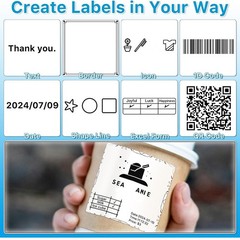 2″x2″ Direct Thermal Labels Square 700/Roll for Thank You Stickers QR Code Decal