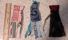 Lot Of 3 Handmade Dresses For Junk Journals scrapbooks shadow boxes Ornaments